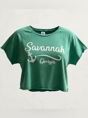 NWT DAY BREAK Savannah Georgia boat anchor cropped t-shirt size medium NEW